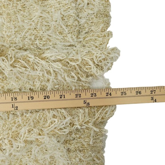 Janet Paris Open Front Cardigan Womens Size S/M Cream Gold Metallic Pockets NEW - Picture 6 of 16